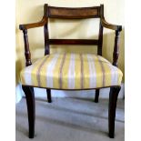 A Regency design mahogany elbow chair,