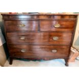 A Regency mahogany dressing chest with two short/two graduated long drawers,