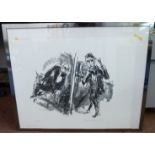 Hans Fronius - 'Der Nachbar' Limited Edition 295/300 lithograph bears a pencil inscription &