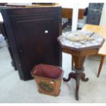 Small furniture: to include a late Victorian walnut sewing table,