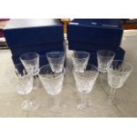 Four pairs of Waterford crystal Lismore pattern pedestal wines boxed OS10