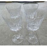 Two pairs of Waterford crystal Lismore pattern pedestal wines boxed OS10