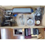 Clock and watchmaker's tools and accessories comprising clamps, taps & dies, measuring instruments,