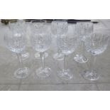 Four pairs of Waterford crystal Lismore pattern hock glasses boxed OS10