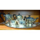 Silver plate: to include an Elkington & Co five piece tea and coffee set RAB