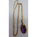 A 9ct gold pendant necklace,
