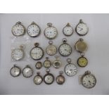 Twenty-one Victorian and later, silver and other cased pocket watches,