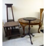 Small furniture: to include a 1930s walnut coffee table,