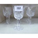 A set of seven Waterford crystal Lismore pattern pedestal wines OS3