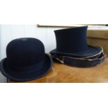 An Elys of Wimbledon black opera hat;