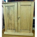 An early 20thC waxed pine collector's cabinet,