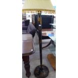 A 20thC Japanese inspired black lacquered and gilded standard lamp 52''h BC