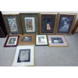 Nine Indian figural and landscape studies oils & watercolours largest 10'' x 6'' framed