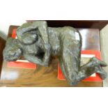 A composition bronze effect figure,