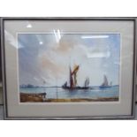 Charles Patrickson - 'Meadway Barges, Storm Brewing' watercolour bears a signature 11'' x 16.