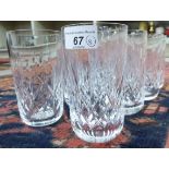 A set of eight Waterford crystal Lismore pattern cordial glasses TO8