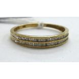 A 9ct gold, two row,