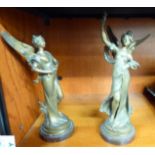 In the manner of Moreau, two spelter figures, viz.