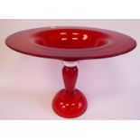 A Formia Murano Ca'Pesaro glass stemmed vase, featuring a shallow broad rimmed dish,
