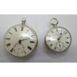 Two late 19th/early 20thC silver cased pocket watches,