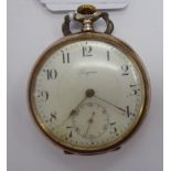 A Longines bi-coloured metal cased pocket watch,