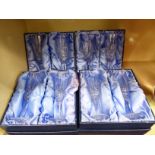 Four pairs of Waterford crystal Lismore pattern pedestal champagne flutes boxed OS2