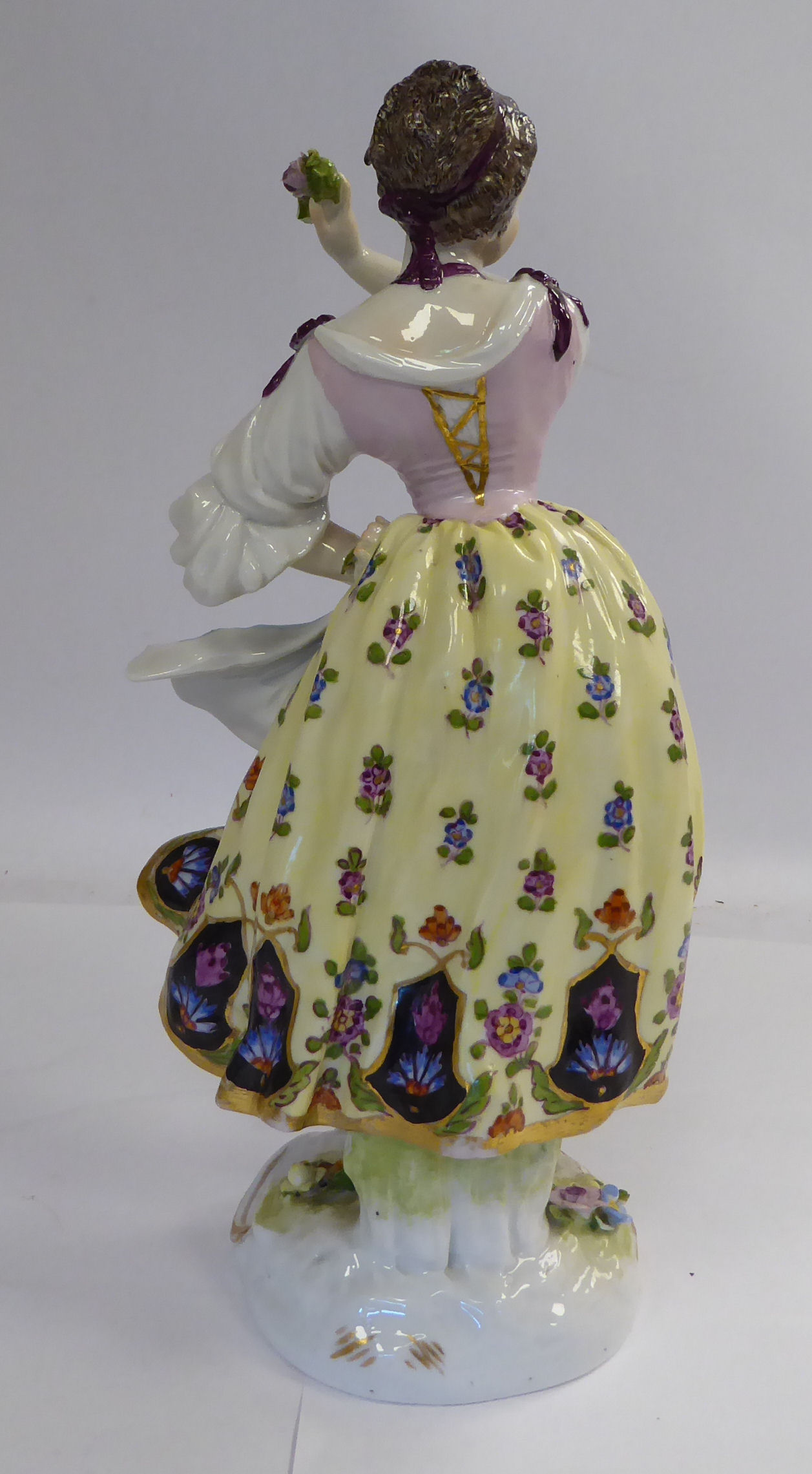 A pair of early 20thC Continental porcelain dancing figure, on scrolled, - Image 10 of 12