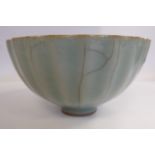 A Chinese celadon glazed porcelain bowl of fluted design 5.