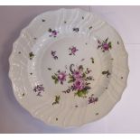 A late 18thC Meissen porcelain bowl of fluted form,