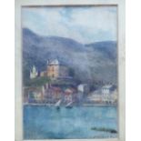 AM Foweraker - 'Lago di Garda, North Italy' watercolour bears a signature 7'' x 4.