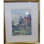 Harold Lawes - 'Near Brockenhurst, Hants' watercolour bears a signature 13.