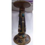 A Bretby Art Nouveau bi-coloured simulated bronze pottery jardiniere stand,