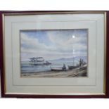 Kenneth C Aitken - 'Seaside Visitor' watercolour bears a signature & labels verso 9'' x 13''