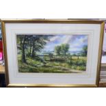 Daniel Conway - 'Bridge over the Stream' watercolour bears a signature 11'' x 20'' framed