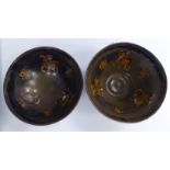 Two Chinese porcelain bowls, decorated with goat motifs,