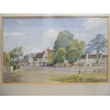 Frank Sherwin - a 1970s street scene with figures watercolour bears a signature 13'' x 21''