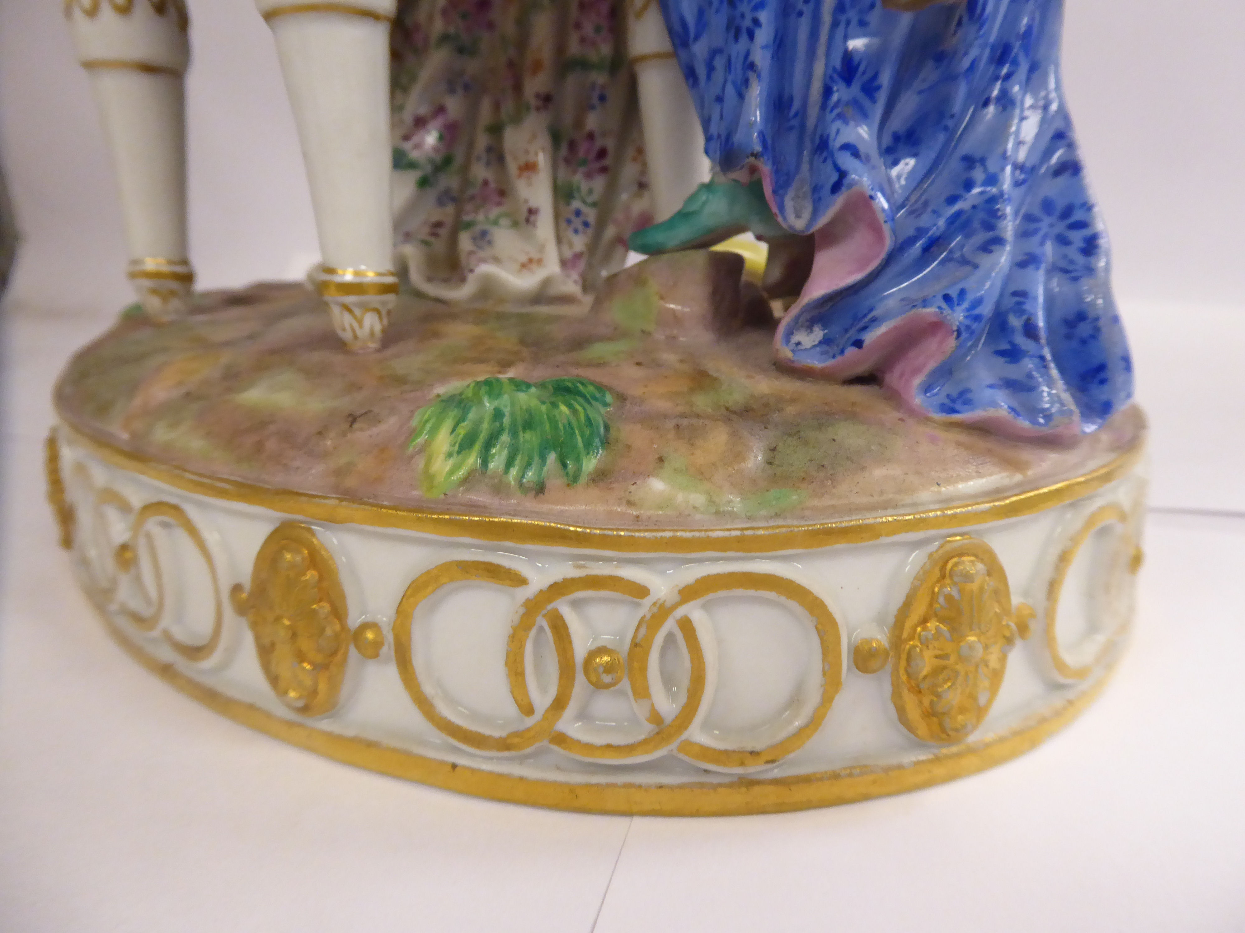 A late 19thC Meissen porcelain group, - Image 9 of 9