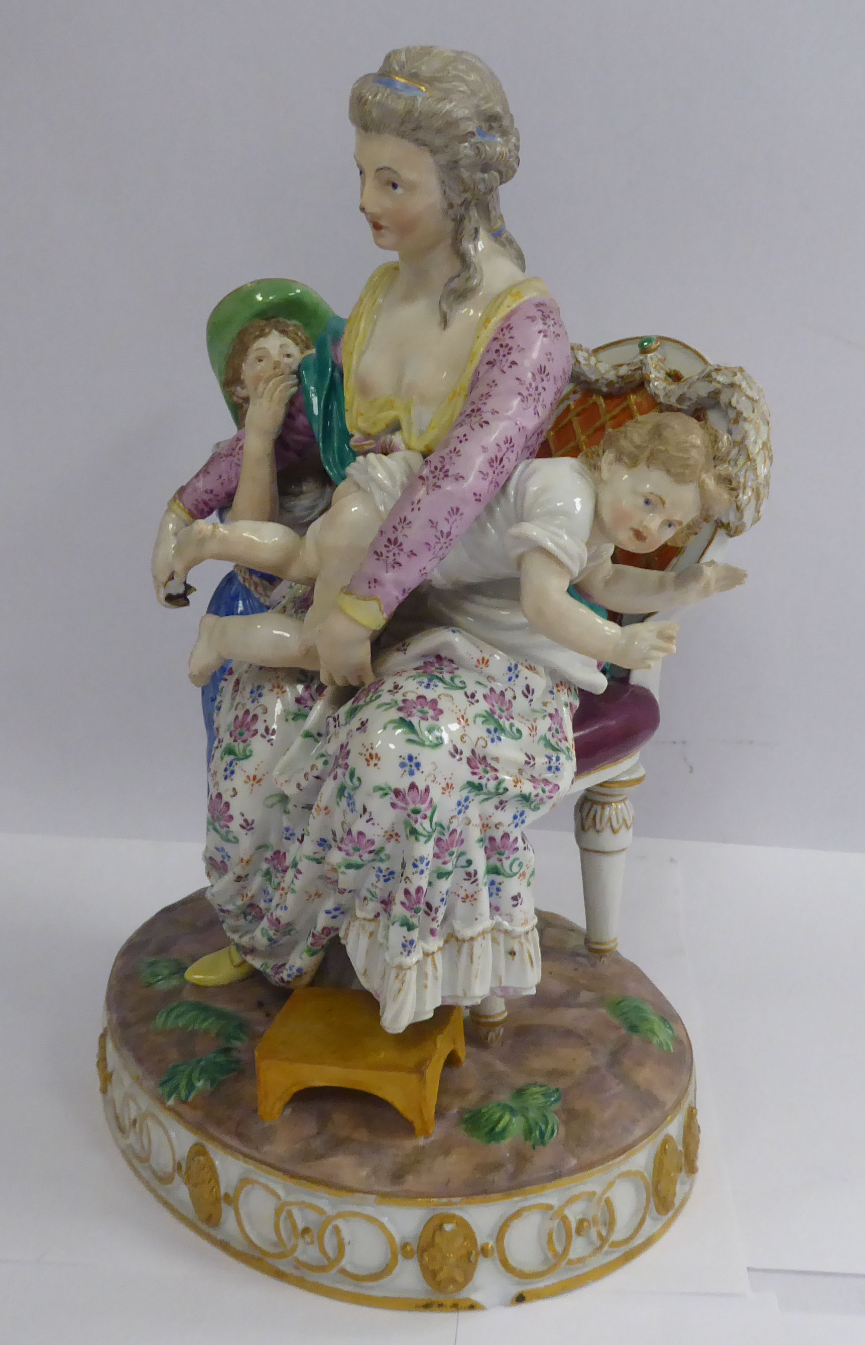 A late 19thC Meissen porcelain group, - Image 2 of 9