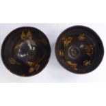 Two Chinese porcelain bowls, one decorated with a hare motif, the other a stork,