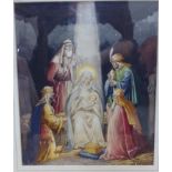 Edgar William Carter - 'A Nativity' watercolour bears a signature 11.5'' x 9.