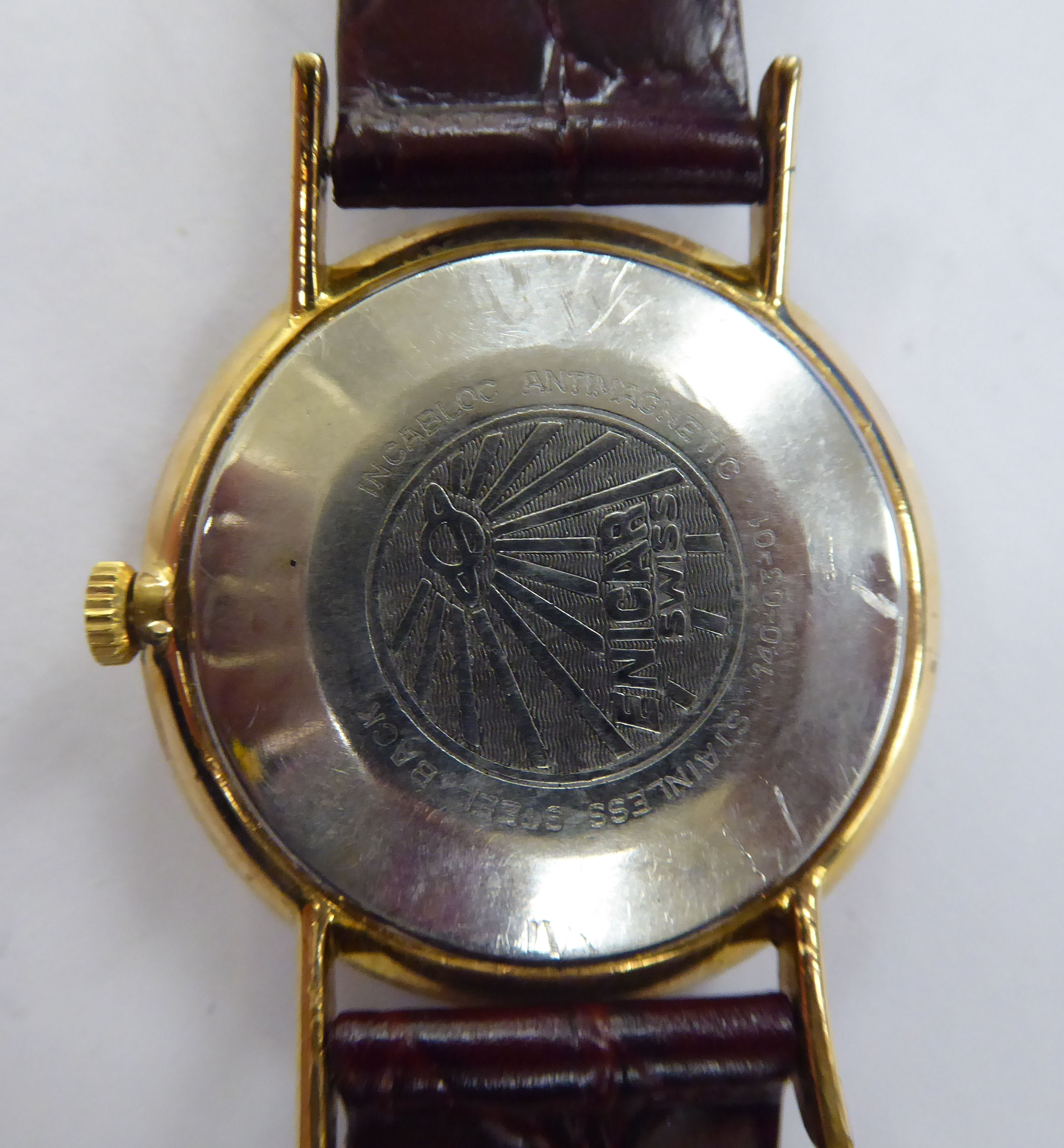 A 1960s Enicar gold plated stainless steel cased wristwatch, the movement with sweeping seconds, - Image 3 of 3