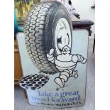 A mid 20thC promotional print on card poster for Michelin X2X tyres 46'' x 31'' LSB
