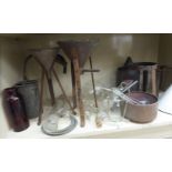 'Vintage' laboratory equipment: to include stands, funnels,
