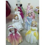 Ten Royal Doulton china figures: to include 'Dinky Do' HN2120 4''h T08