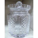 A Waterford crystal Lismore pattern biscuit barrel with a cover 6.