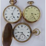 Three late 19th/early 20thC gold plated pocket watches,