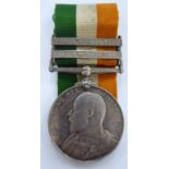 An Edward VII South Africa medal, on a ribbon with two South Africa bars for 1901/02,
