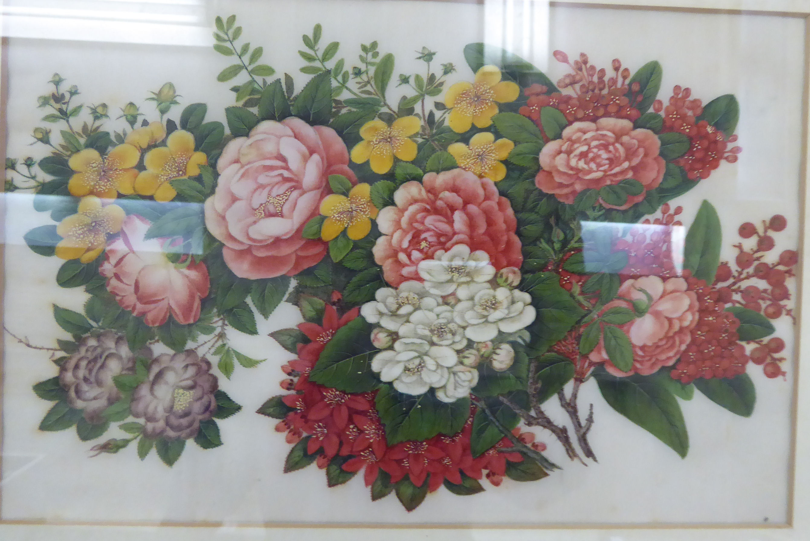 20thC Chinese School - a series of three mixed floral studies, - Image 2 of 4