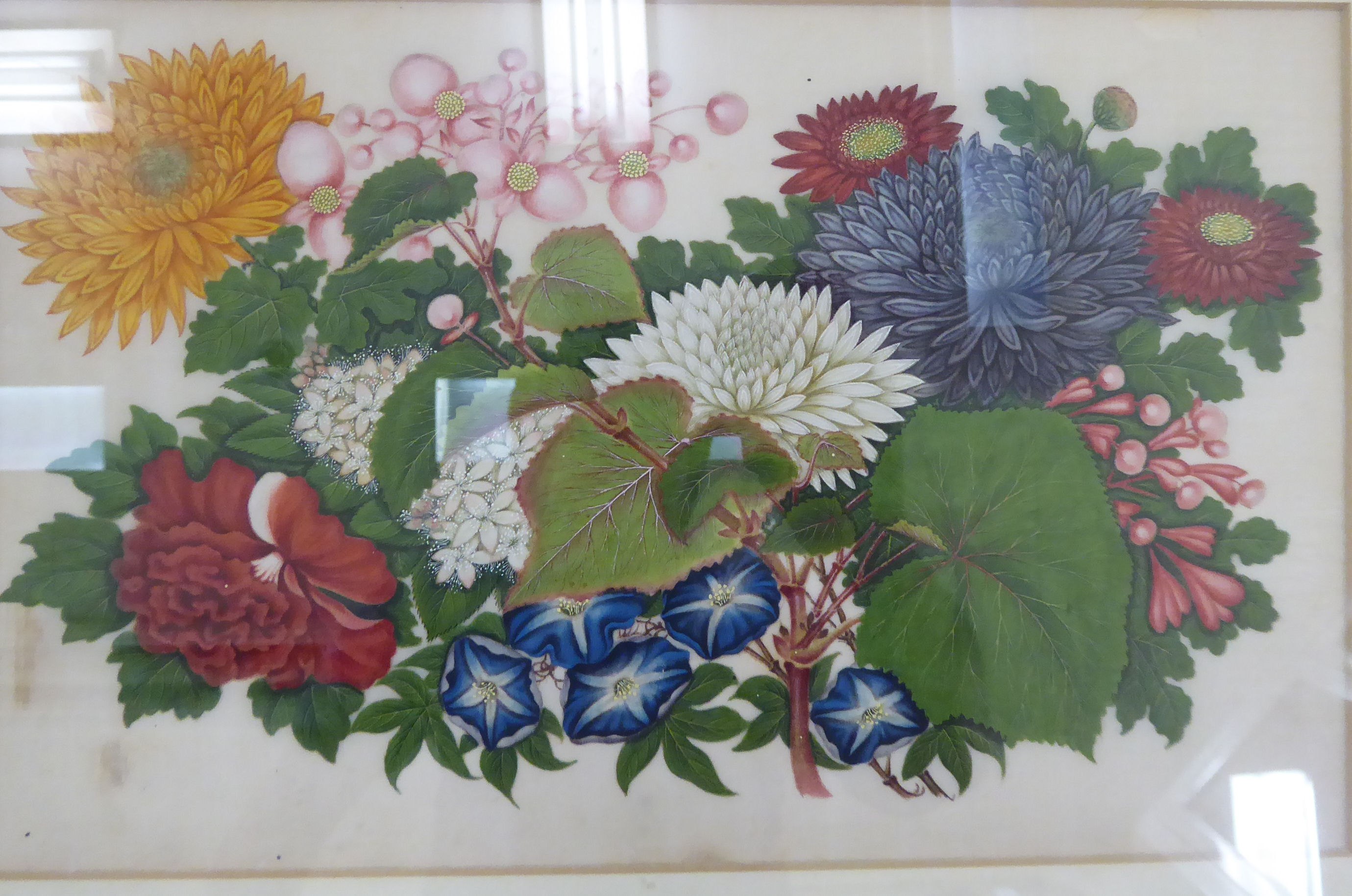 20thC Chinese School - a series of three mixed floral studies, - Image 3 of 4