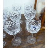 A set of six Waterford crystal Lismore pattern hock glasses CB